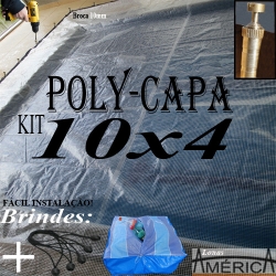 KIT Super Capa de Piscina Transparente 10x4 + 35el 20cm + 35pf + 2 Bóia